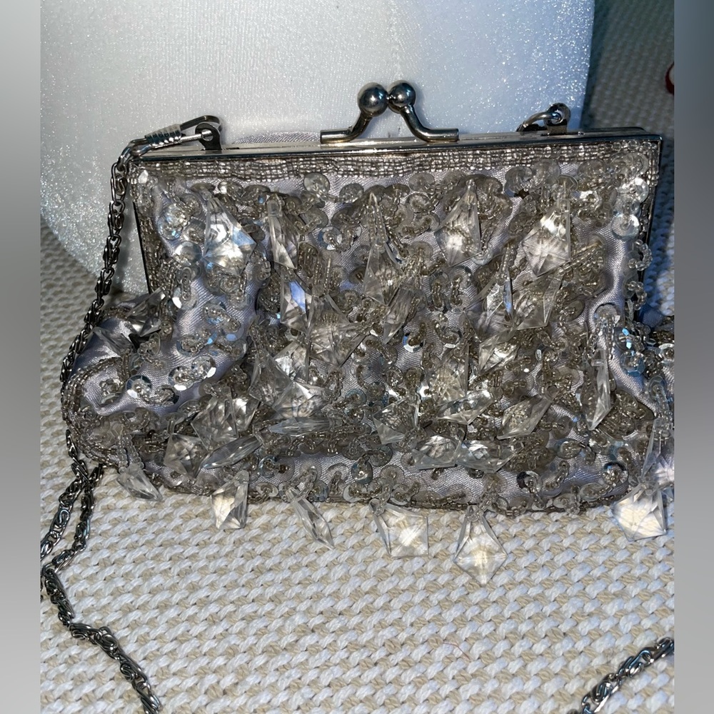 Silver sequins purse/clutch